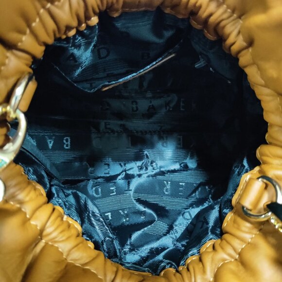 Ted Baker MYLOO Boho Brown Leather Drawstring Crossbody Mini Bag - Picture 7 of 16